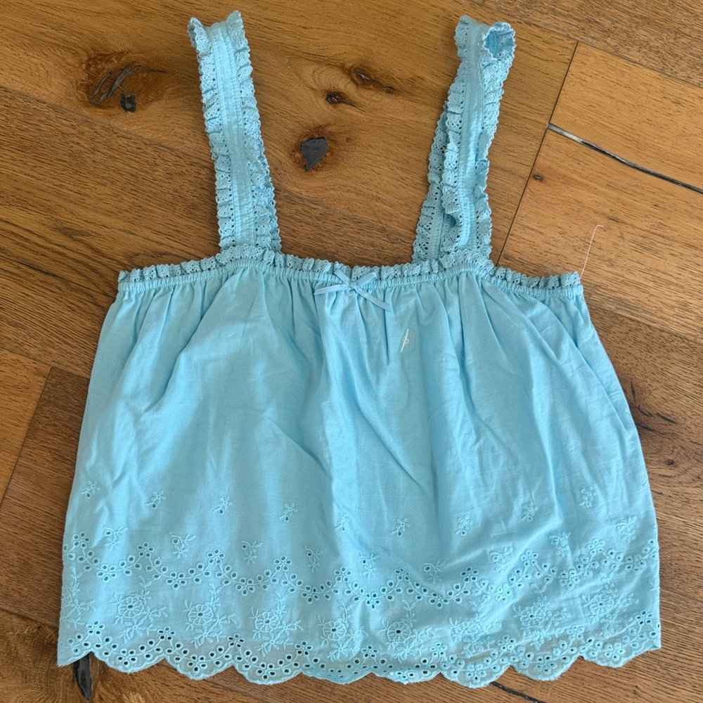 Light Blue Lace Trim Camisole